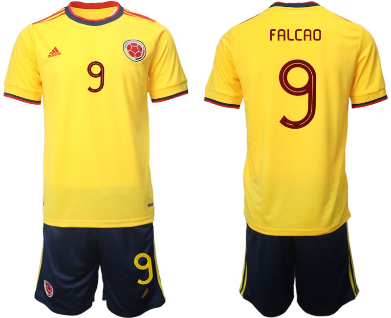Men 2022 World Cup National Team Colombia home yellow #9 Soccer Jersey